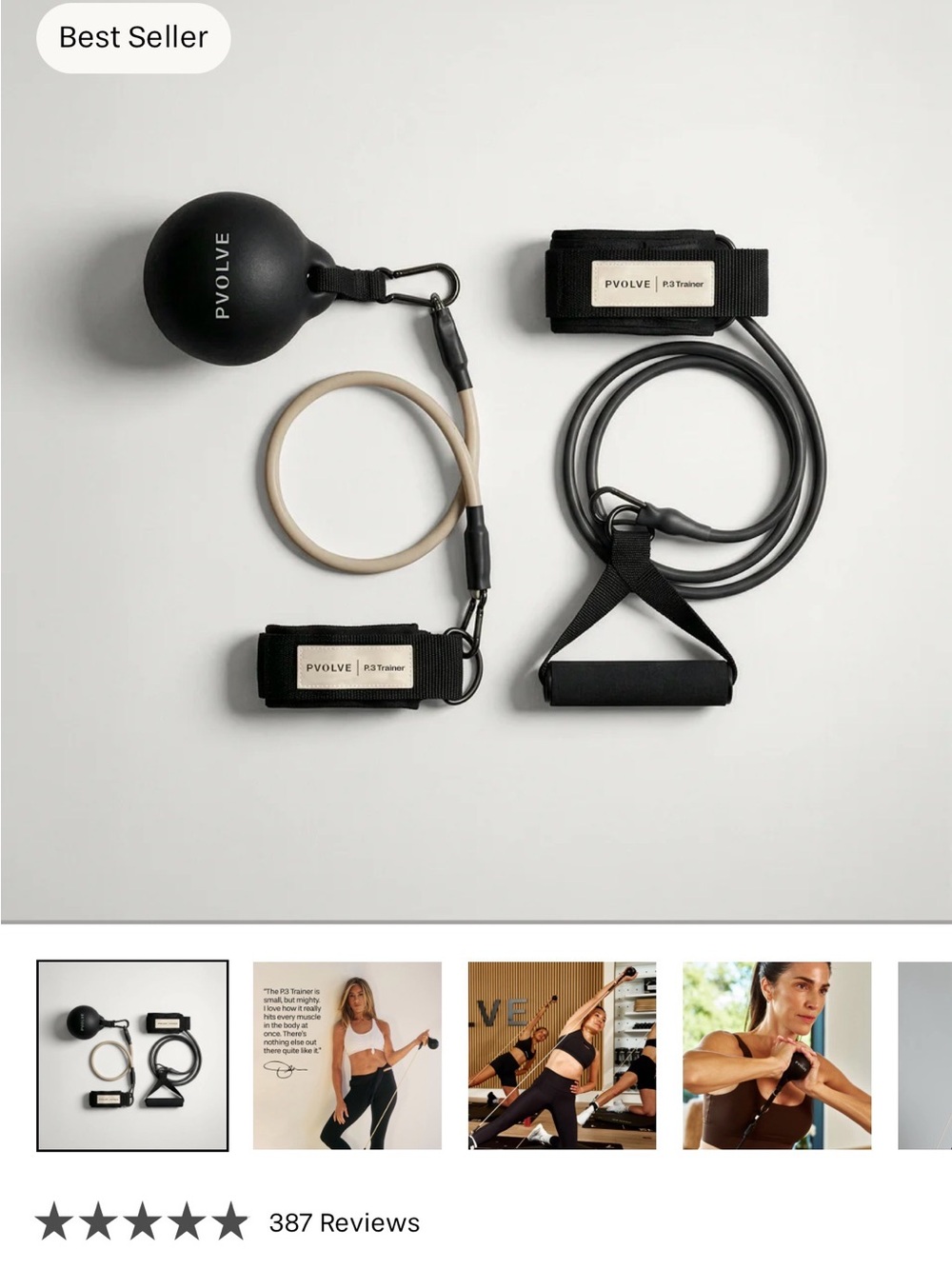 P.volve P3 Trainer Resistance Band Set - Black & Cream